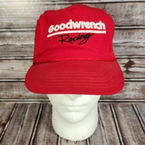 Vtg GOODWRENCH RACING Crown Classic Men's Red Trucker Snapback Mesh OSFA Cap Hat